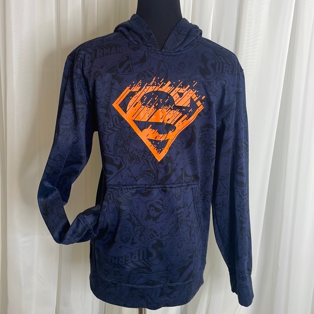 Blue/Orange SUPERMAN Hoodie, youth xxl